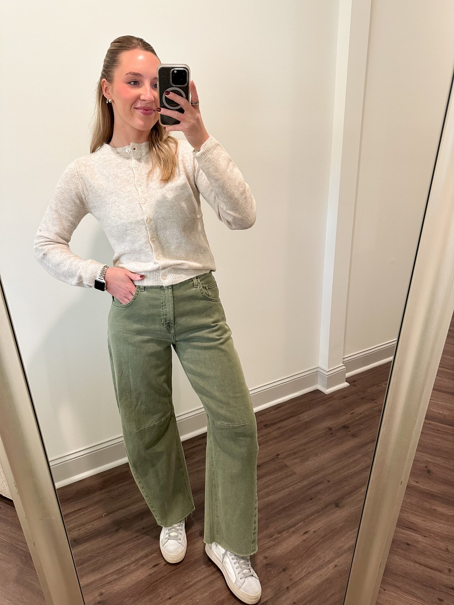 Cream Button Up Cardigan