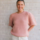 Textured Puff Sweater- Dusty Pink