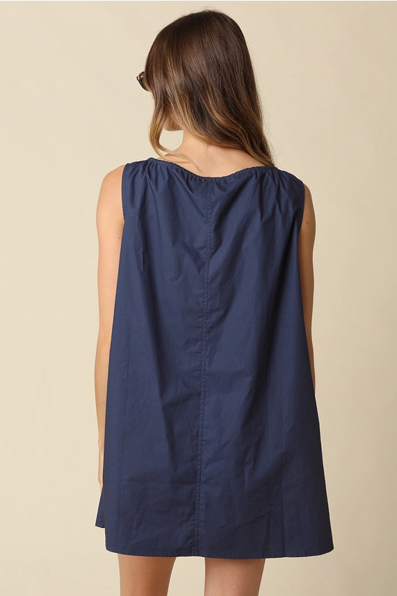 Elena Mini Dress- Navy