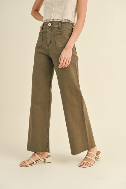 Washed Brown Denim Pants