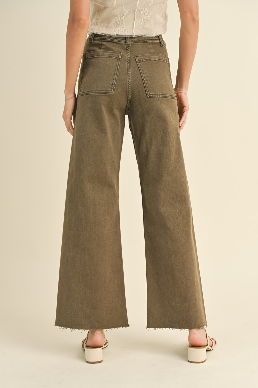 Washed Brown Denim Pants