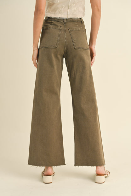 Washed Brown Denim Pants