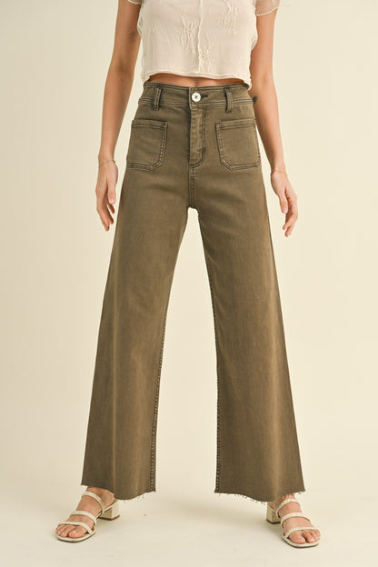 Washed Brown Denim Pants