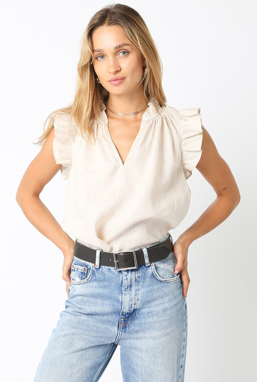 Heidi Linen Top- Natural