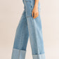 Wide Leg Cuffed Jean