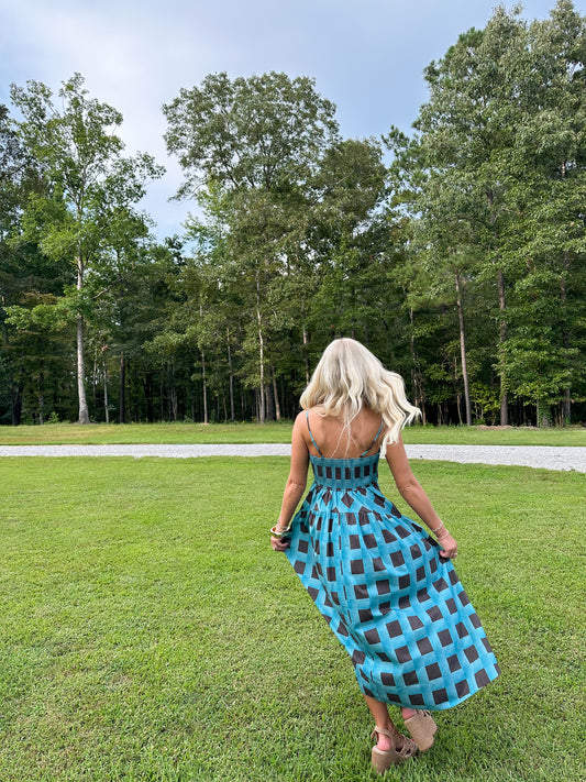 Paloma Midi Dress- Blue
