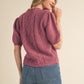 Plum Short Puff Sleeve Sweater