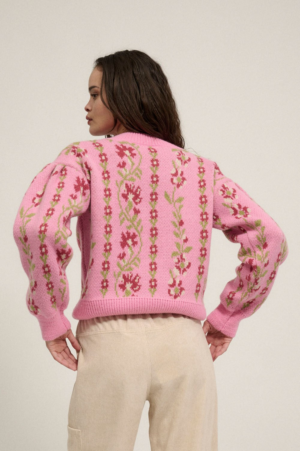 Pink Flower Sweater