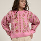 Pink Flower Sweater