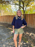 Riley Knit Top- Navy