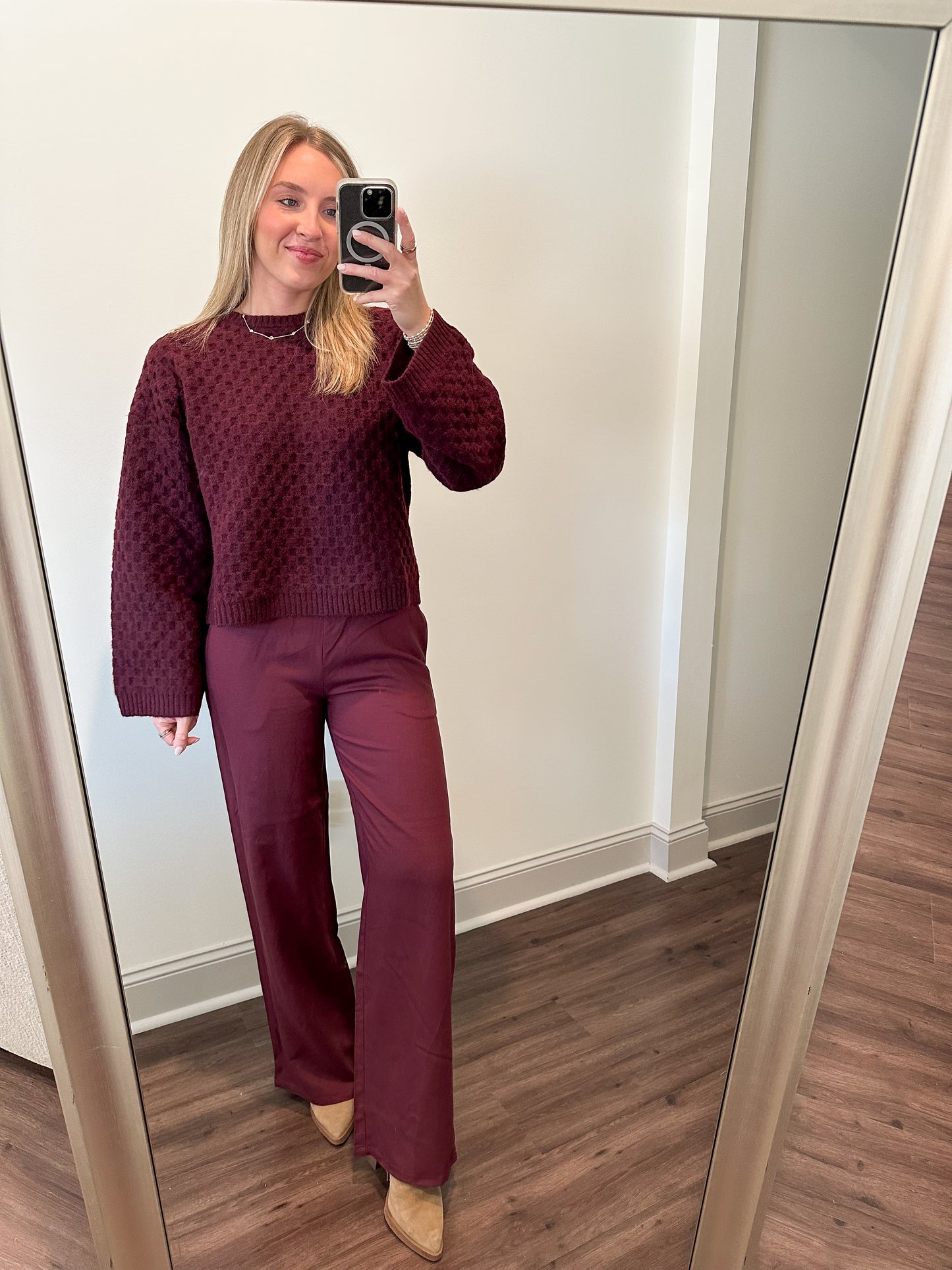 Aubree Basic Pants- Mulberry