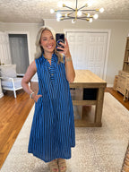 Sunday Stroll Midi Dress- Navy