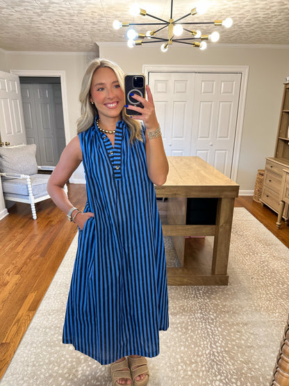 Sunday Stroll Midi Dress- Navy