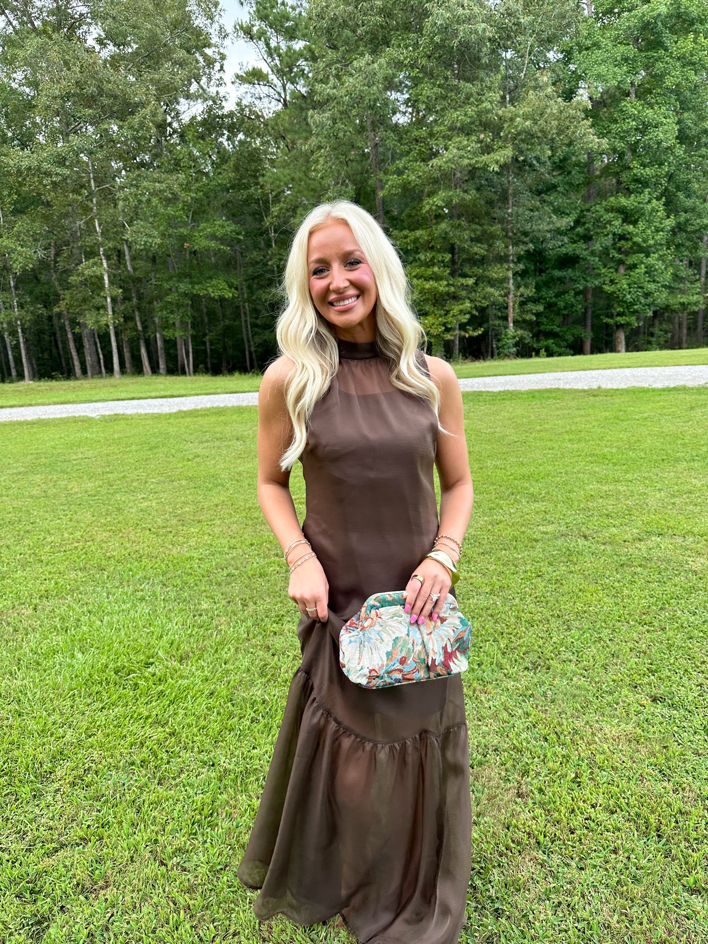 Alessandra Maxi Dress- Brown