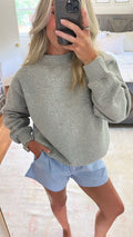 Kiera Mockneck Sweatshirt- Heather Grey