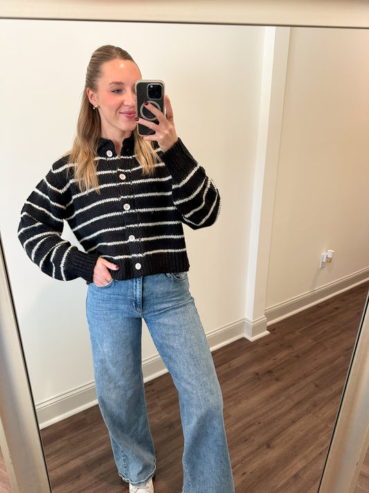 Bennie Sweater- Black/Taupe