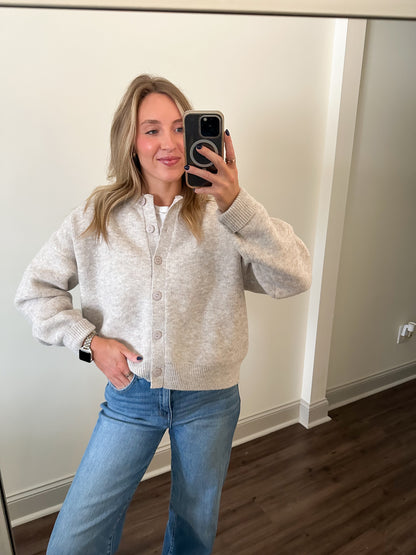 Heather Oat Cardigan