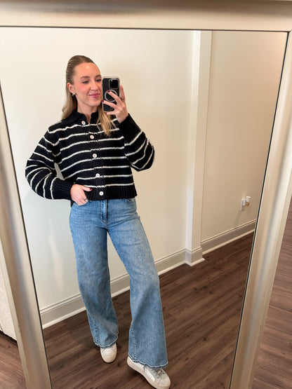 Bennie Sweater- Black/Taupe