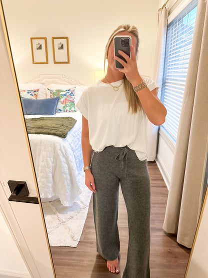 Saylor Sweater Pant- Charcoal