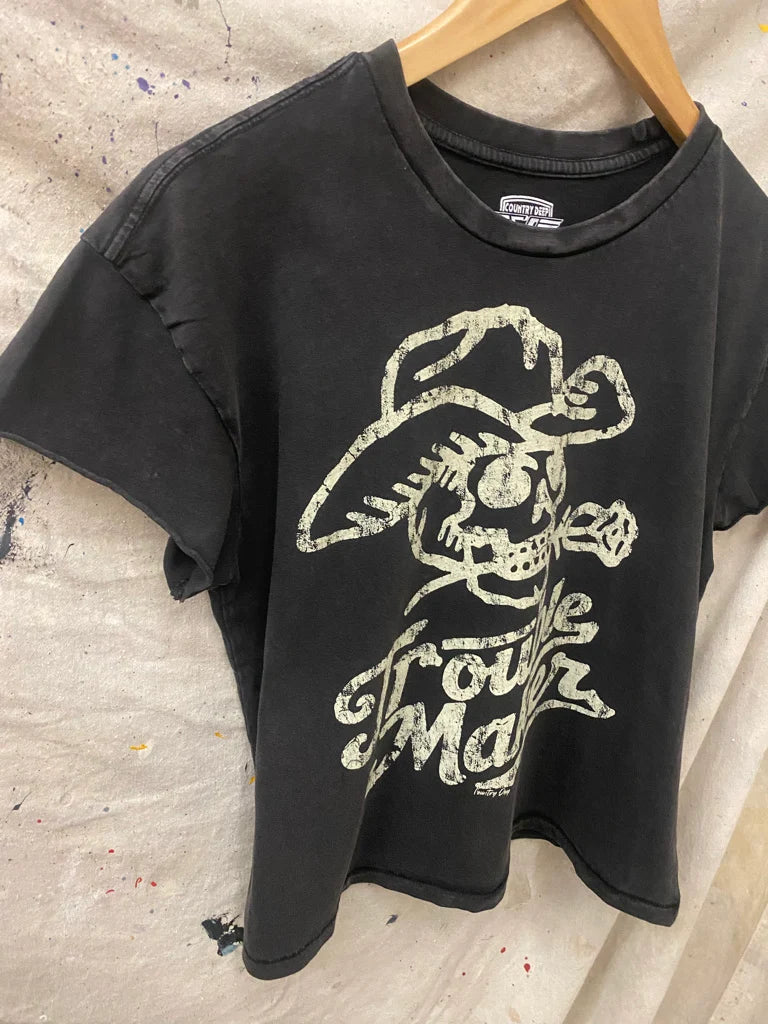 Trouble Maker Baby Doll Acid wash T-shirt