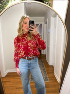 Ginnie Floral Top- Burgundy