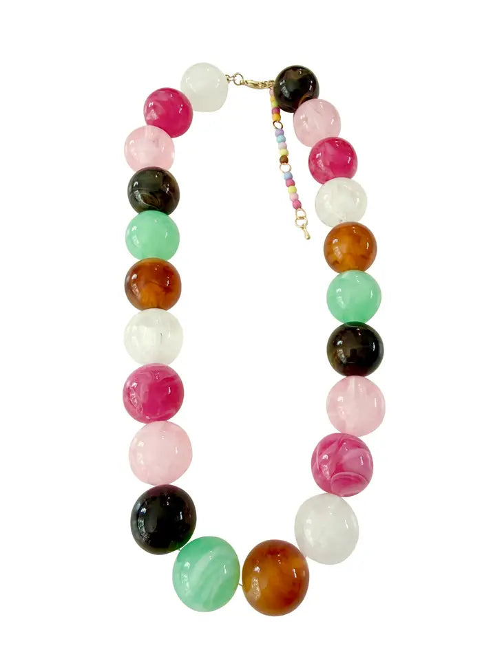 Celia Chunky Beaded Necklace - Pastel