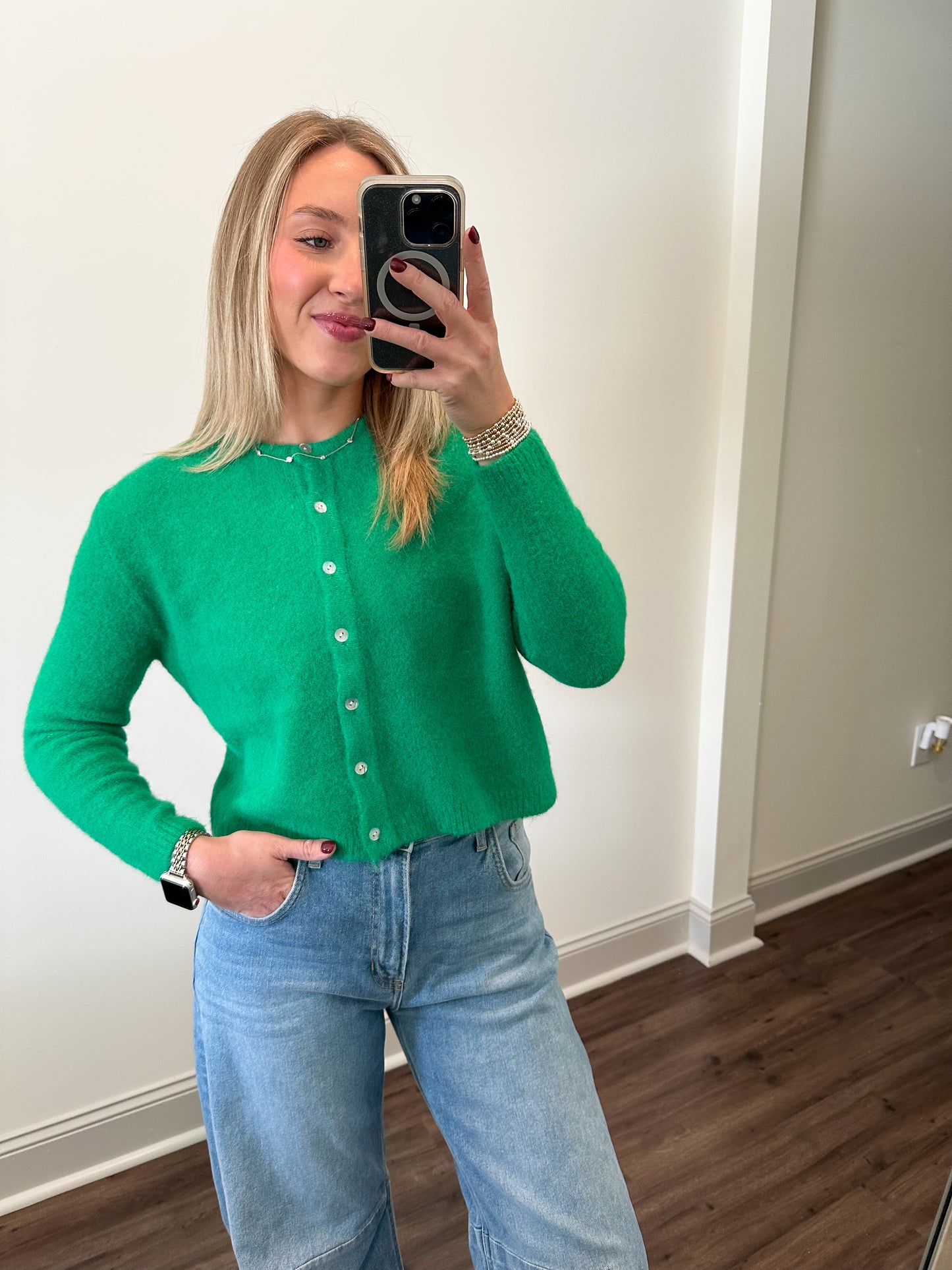 Lucy Button Top- Green
