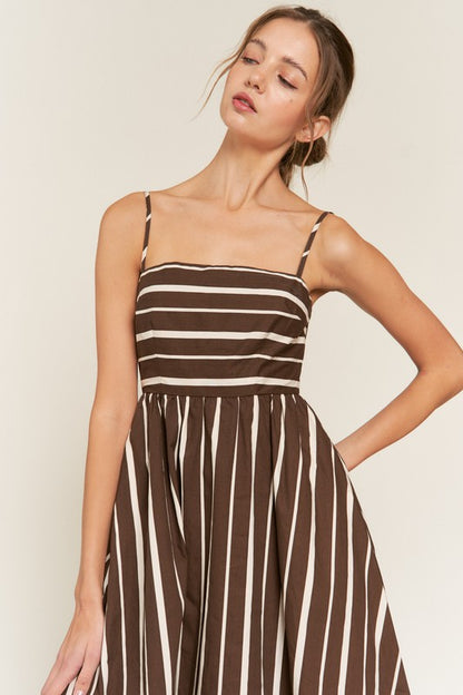 Evie Brown Stripe Maxi