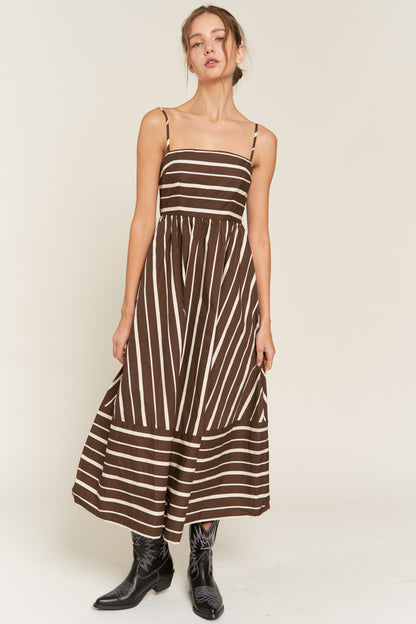 Evie Brown Stripe Maxi