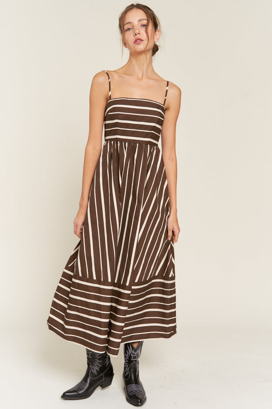 Evie Brown Stripe Maxi