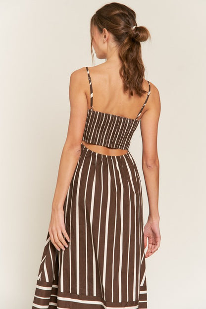 Evie Brown Stripe Maxi