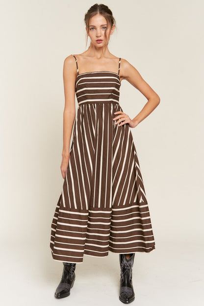 Evie Brown Stripe Maxi