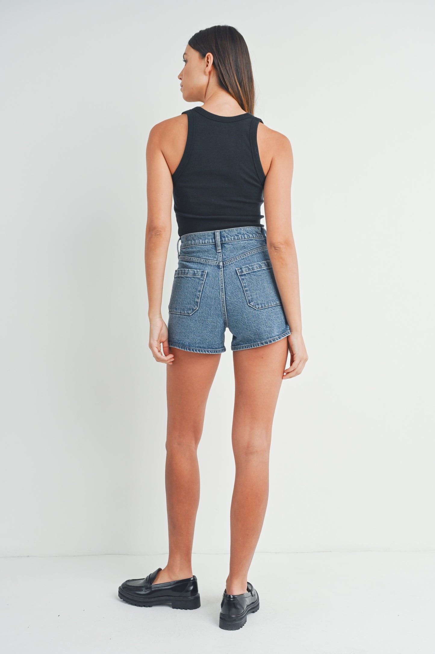 Patch Pocket Shorts- Medium Wash