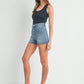 Patch Pocket Shorts- Medium Wash