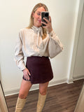 Beckett Suede Top- Bone