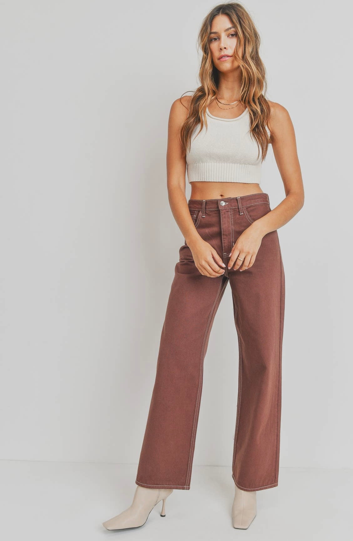 Walnut Wide Leg Jeans