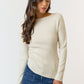 Asymmetric Ruched Sweater- Cream