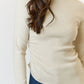 Asymmetric Ruched Sweater- Cream