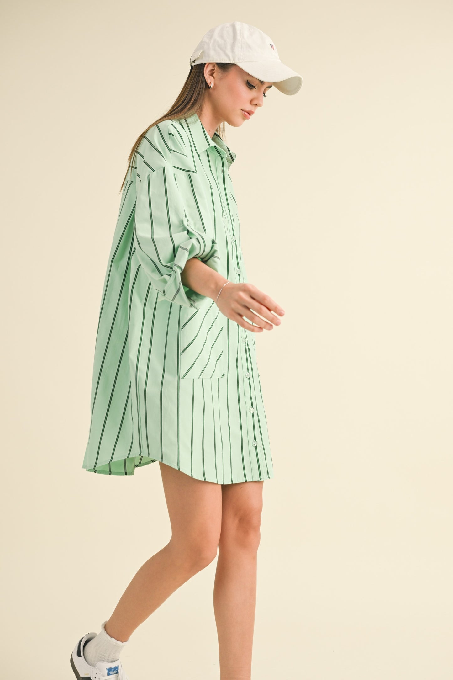 Marin Stripe Dress- Green