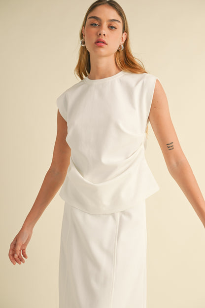 Side Tuck Tee- White