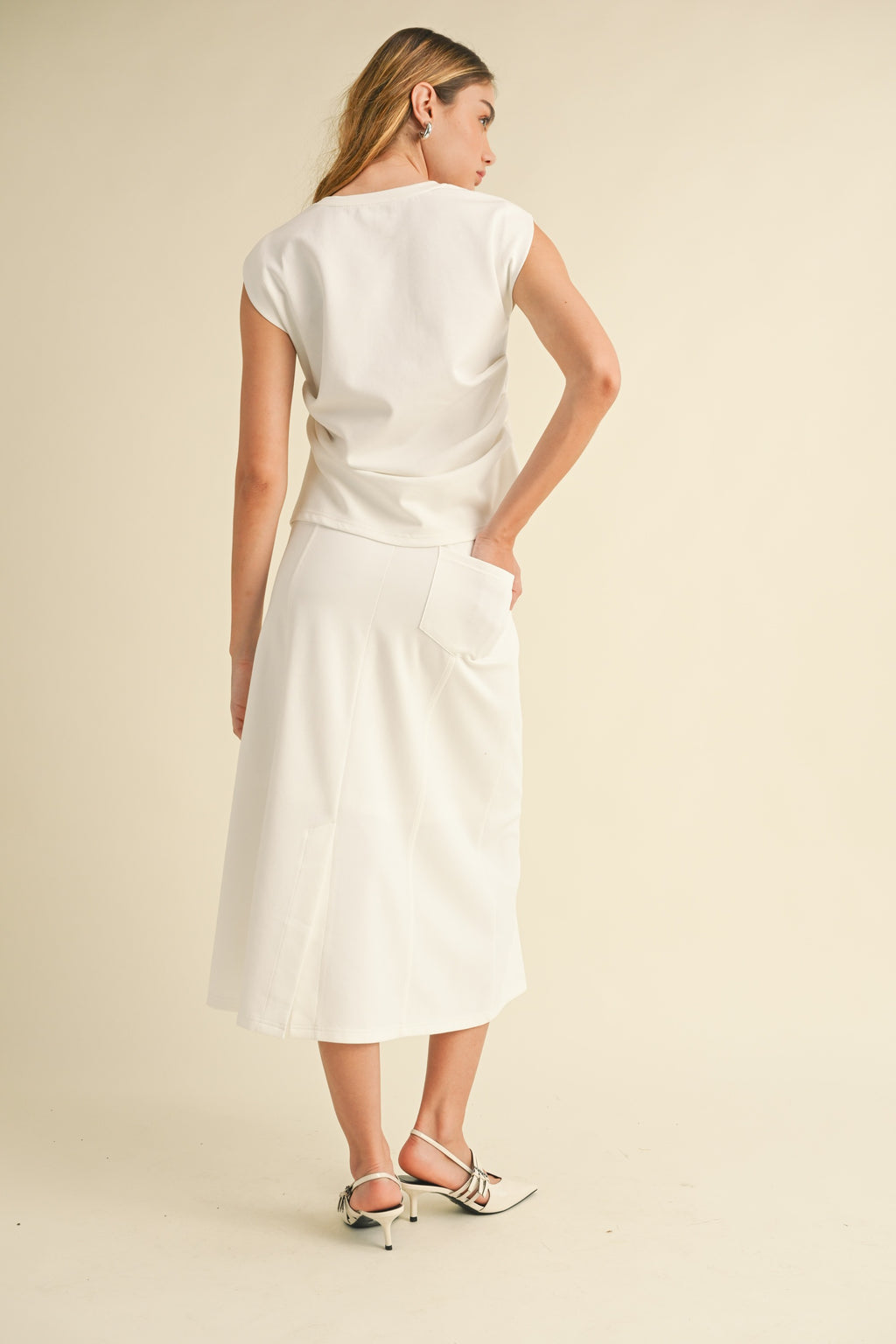 Side Tuck Tee- White