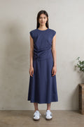 Side Tuck Tee- Navy