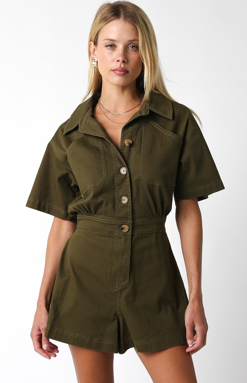 Eve Romper- Olive