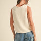 Tie Front Knit Vest- Beige