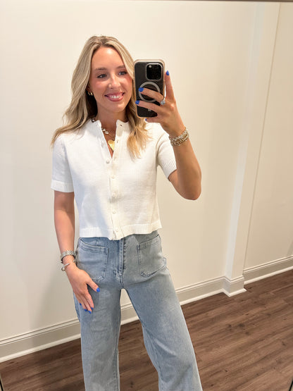 Leia Knit Top- Ivory