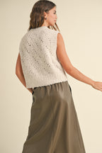 Lyn Knit Vest- Ecru