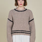 Contrast Outline Sweater- Oat/Black