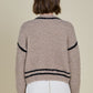 Contrast Outline Sweater- Oat/Black