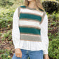 Green Stripe Combo Top