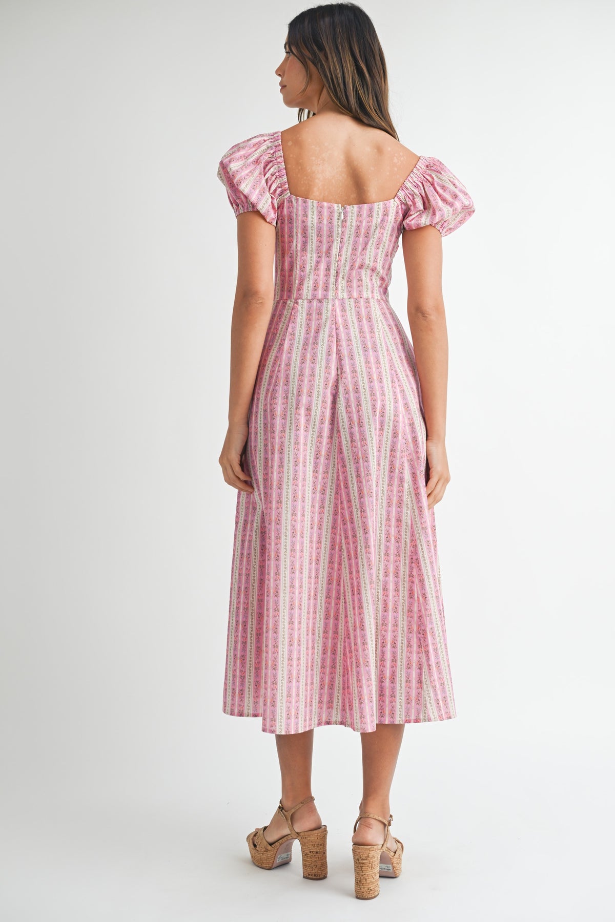 Indie Midi Dress- Pink